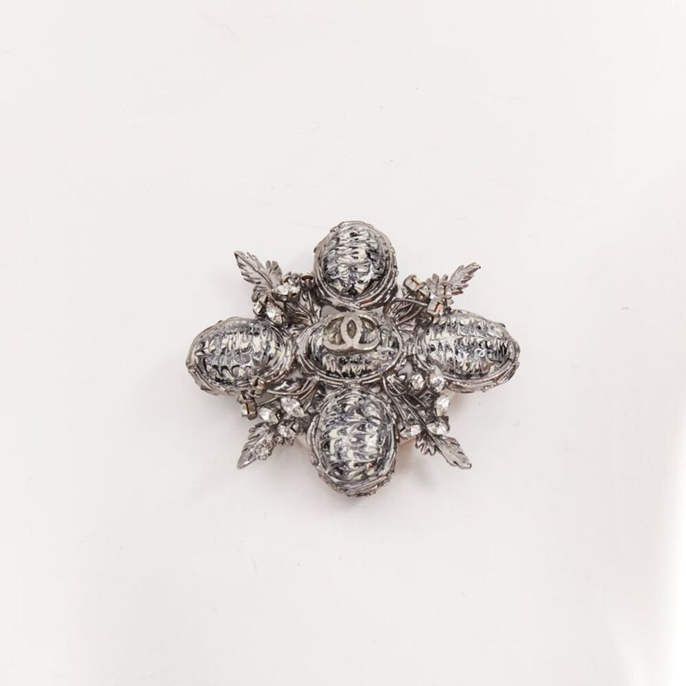 Chanel Cabochon Leaf Medallion Brooch